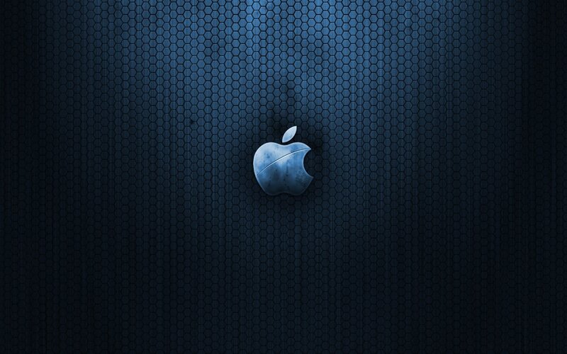 blue apple logo wallpaper