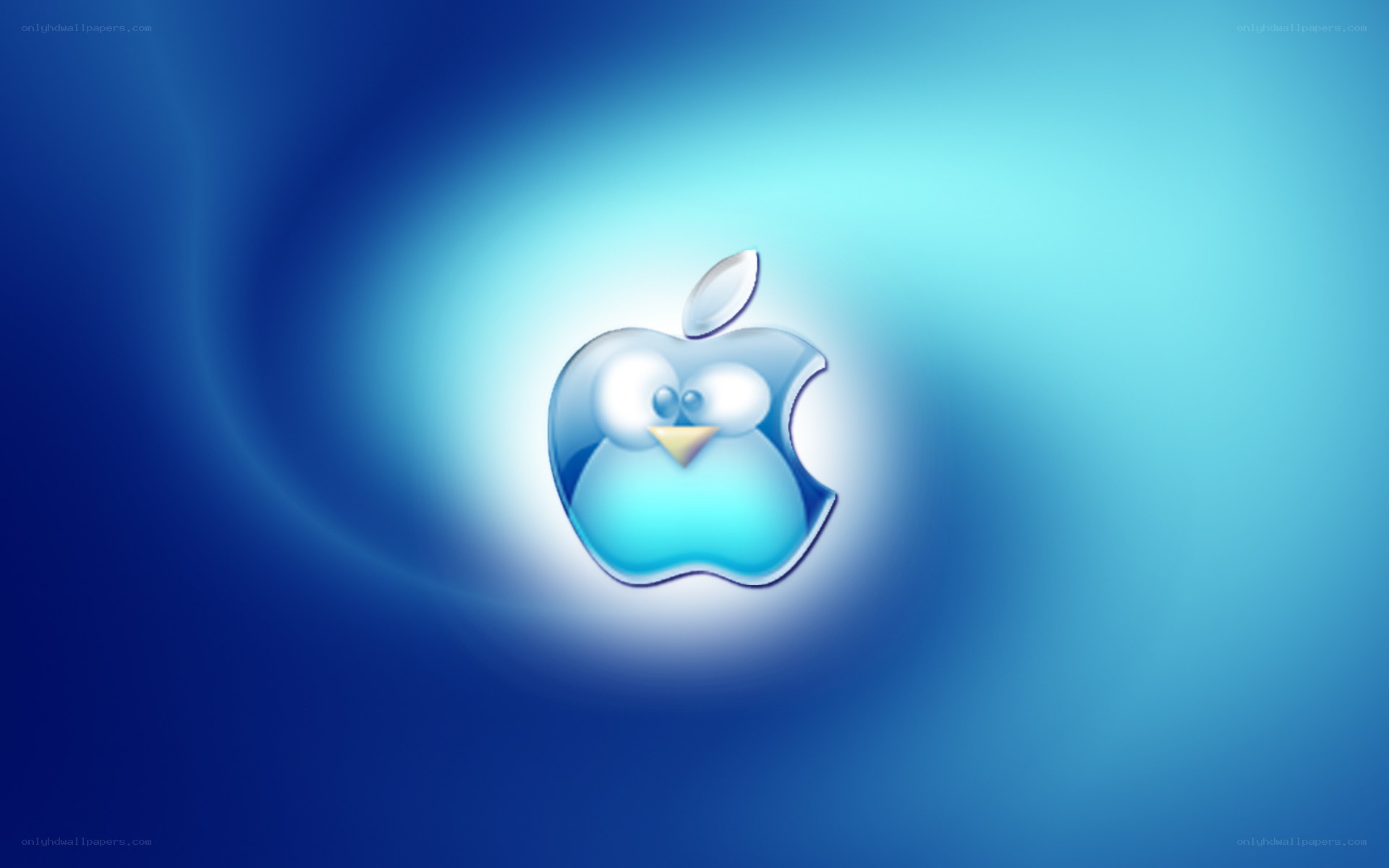 Blue Apple Logo with Bird