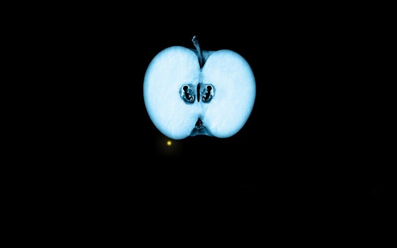 blue apple slice