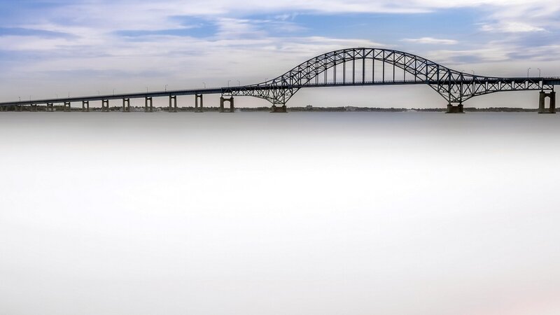 Blue Arched Bridge — Serene, Afternoon, Photograph