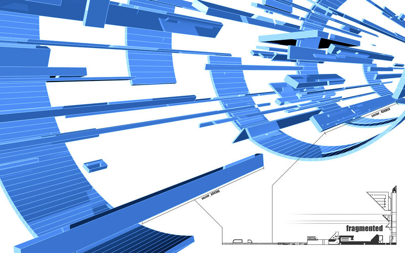blue architectural fragments