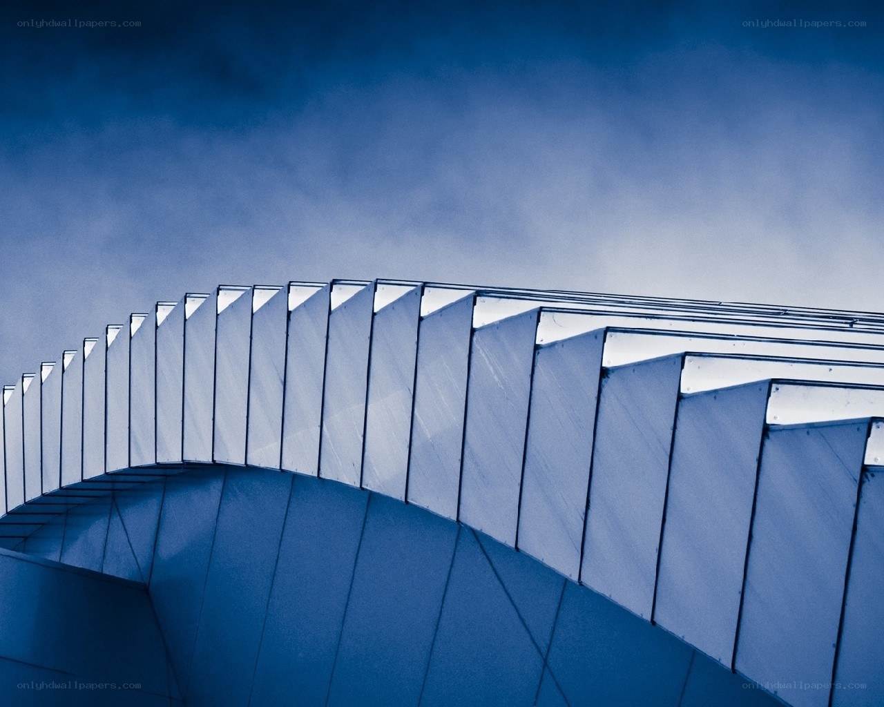 blue architectural structure