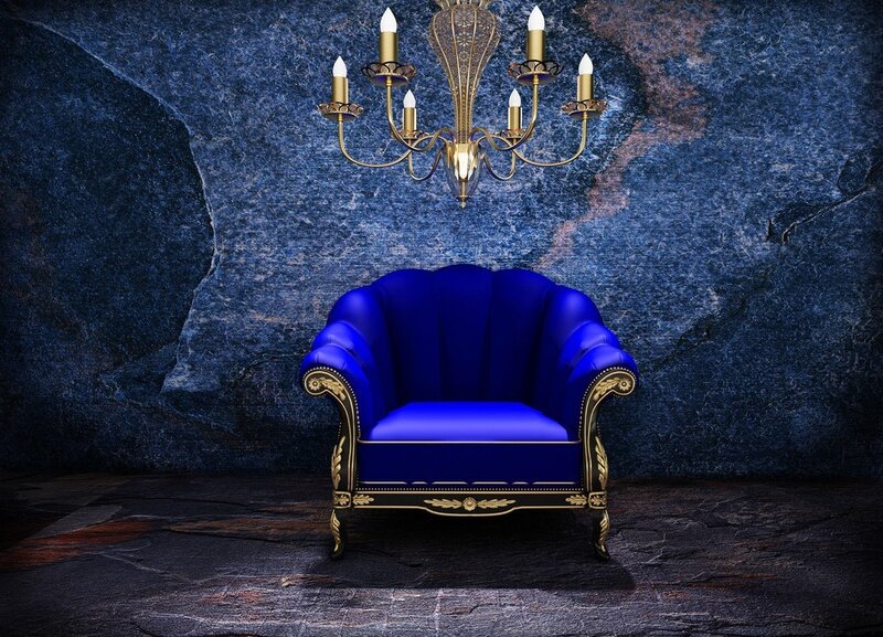 Blue Armchair in Cave