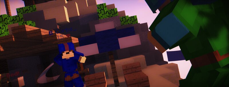 Blue-armored Character — Blue, Dramatic, Sunset