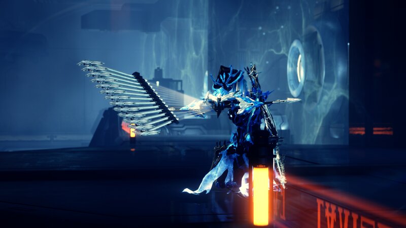 Blue Armored Character — Dramatic, Night, 3d Render