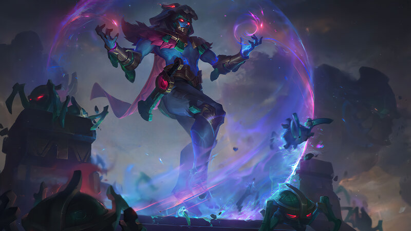 Blue Armored Figure Casting Spell