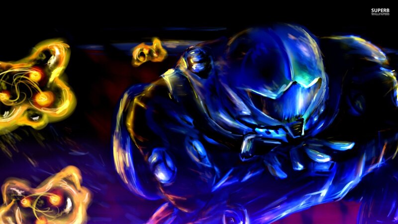 Blue Armored Figure — Dramatic, Digital Art
