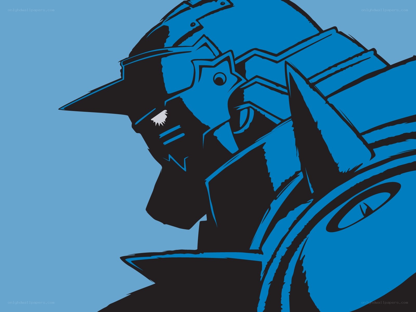 blue armored robot head