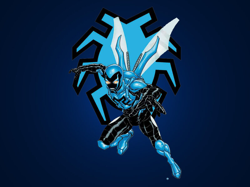 Blue Armored Superhero — Dynamic