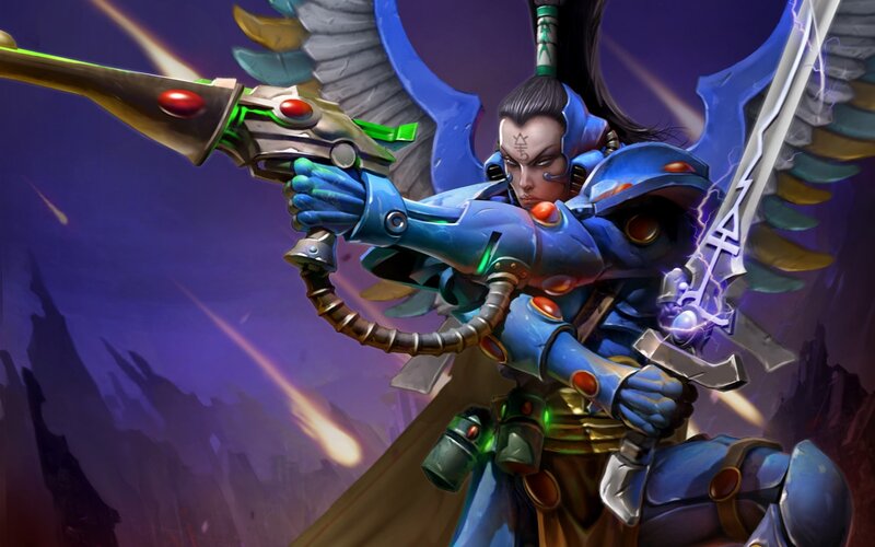 Blue-armored Warrior — Blue, Dramatic