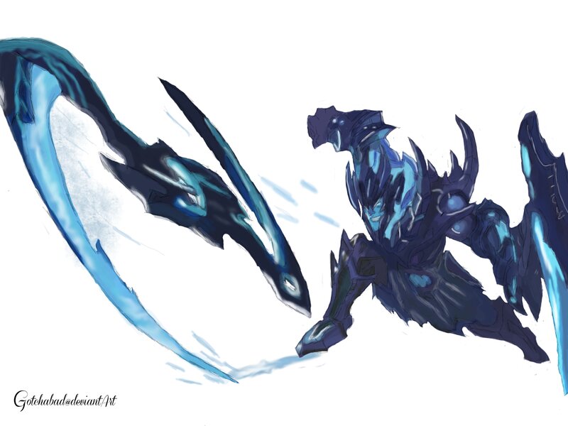 Blue Armored Warrior — Dramatic, Digital Art, Sword