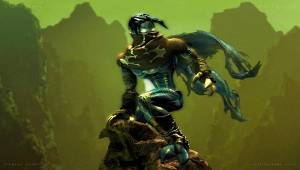 blue armored warrior on a rock