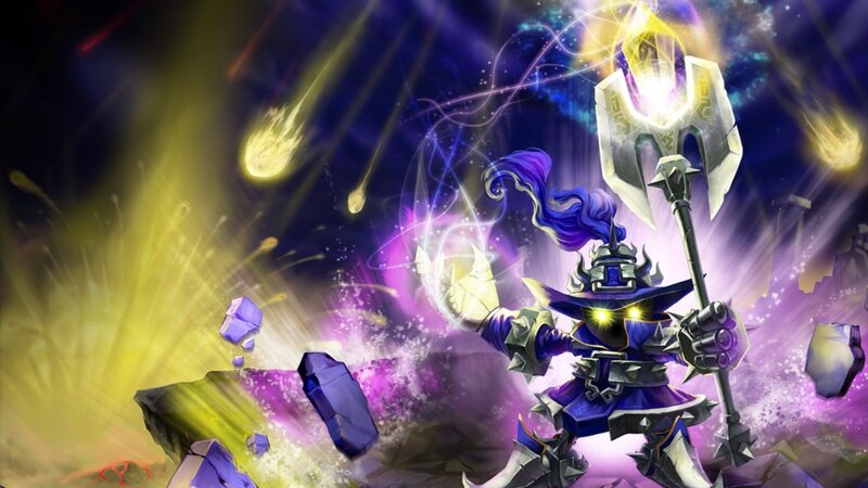 Blue Armored Warrior — Purple, Dramatic