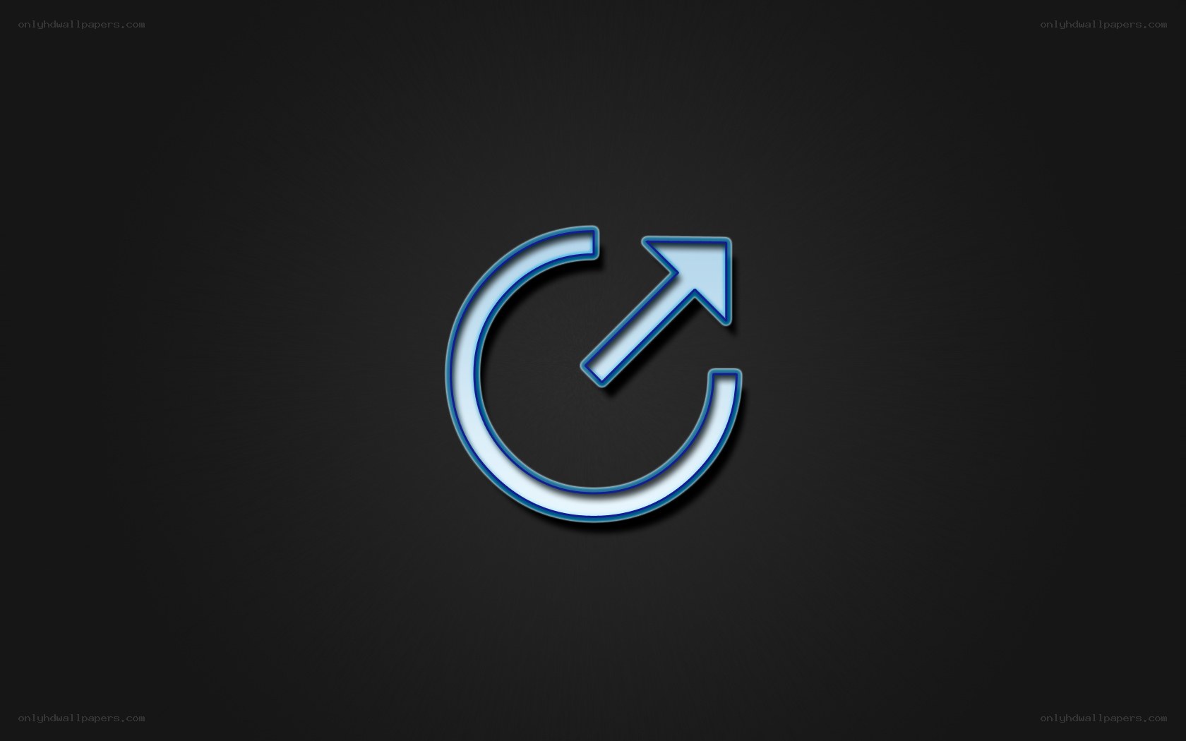 blue arrow icon on black