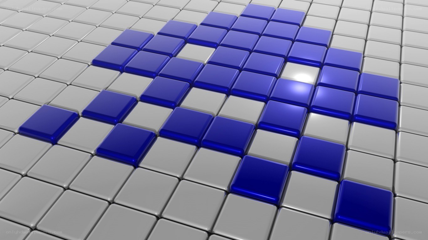 blue arrow on gray tiles