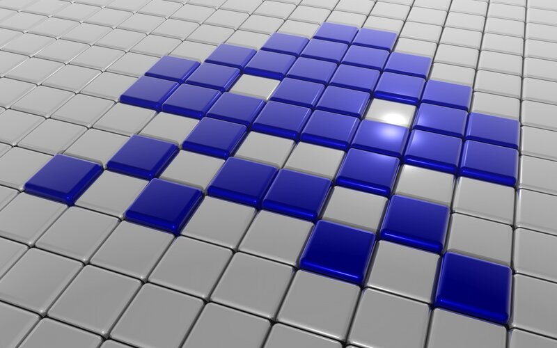 Blue Arrow on Grid