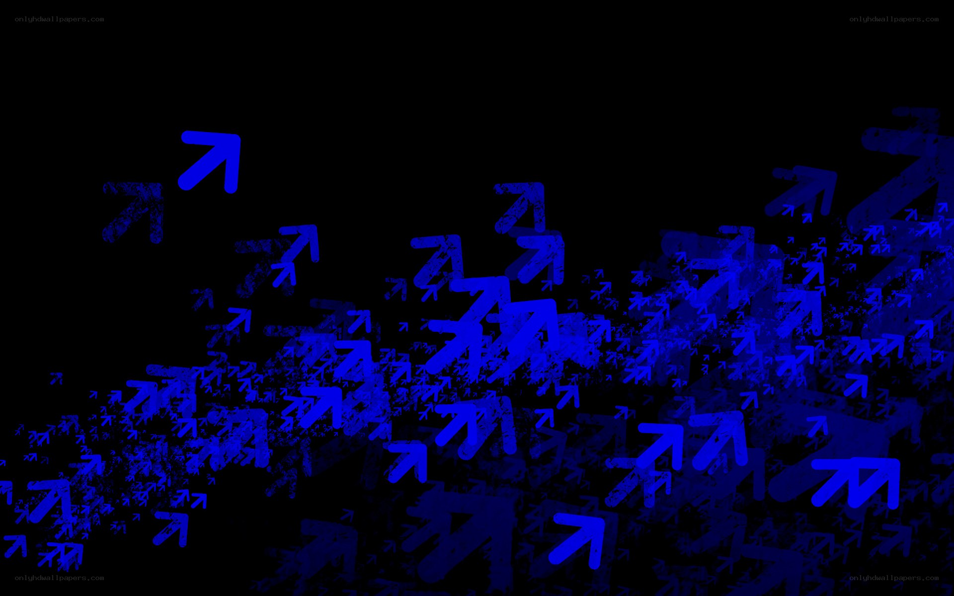 blue arrows on black background