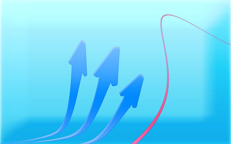blue arrows pointing up