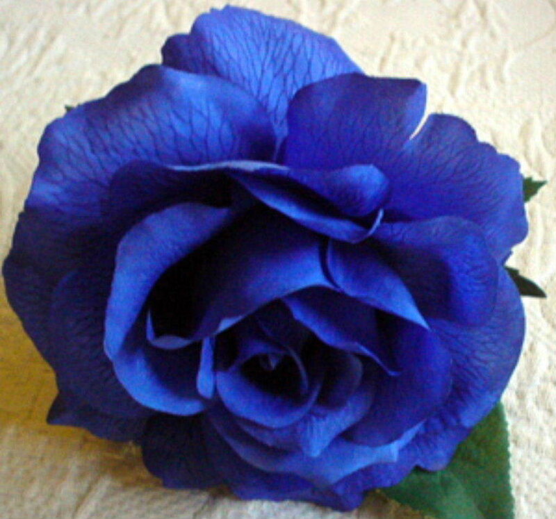 blue artificial rose flower
