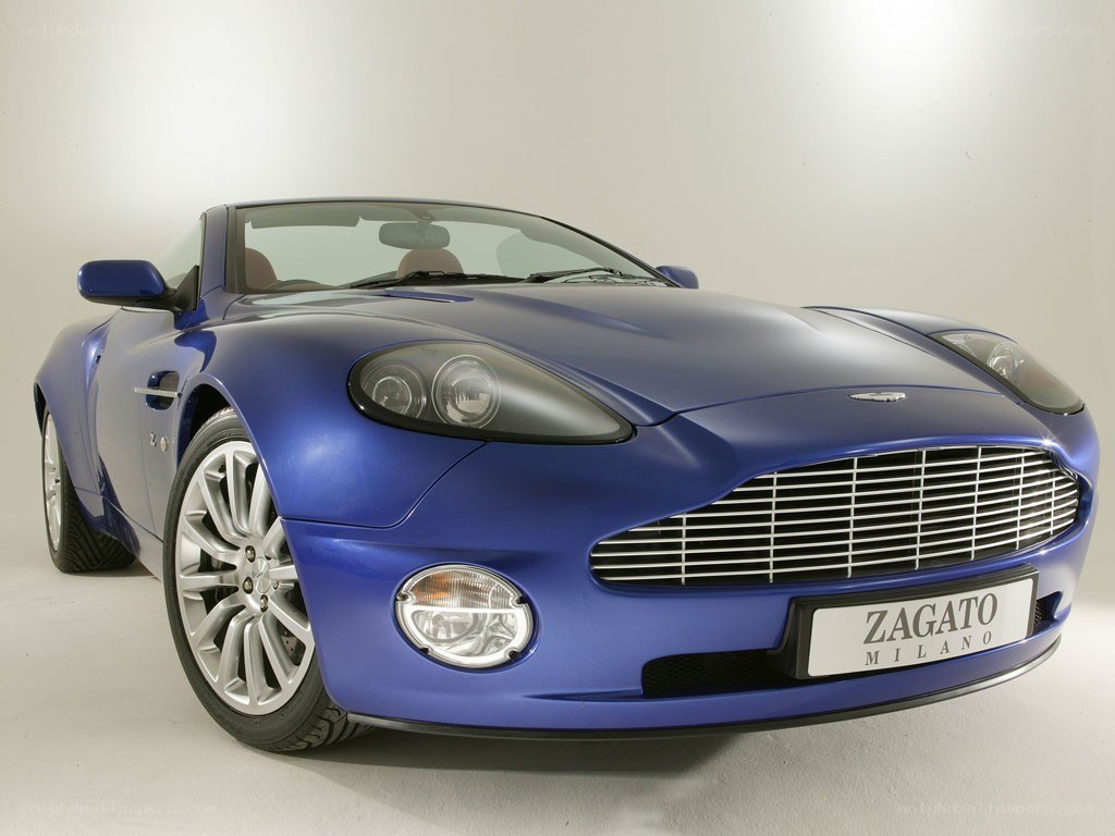 blue aston martin convertible