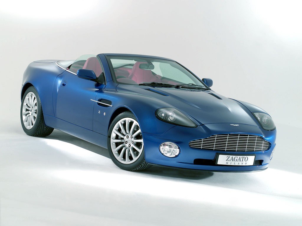 blue aston martin convertible