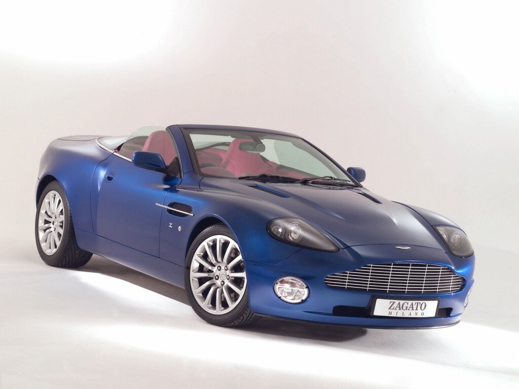 blue aston martin convertible