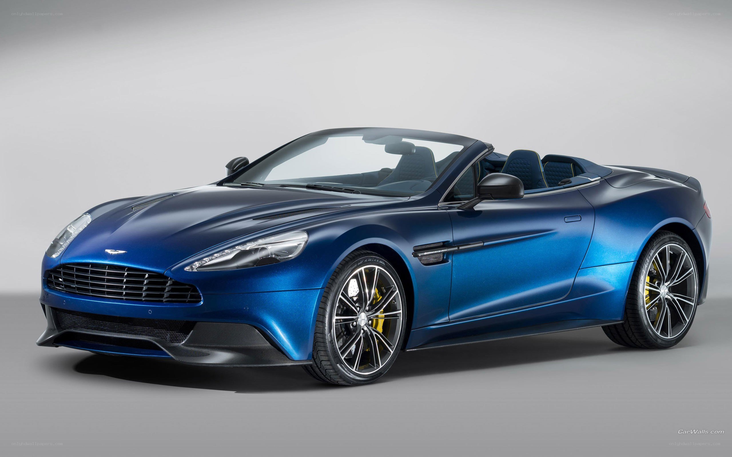 blue aston martin convertible
