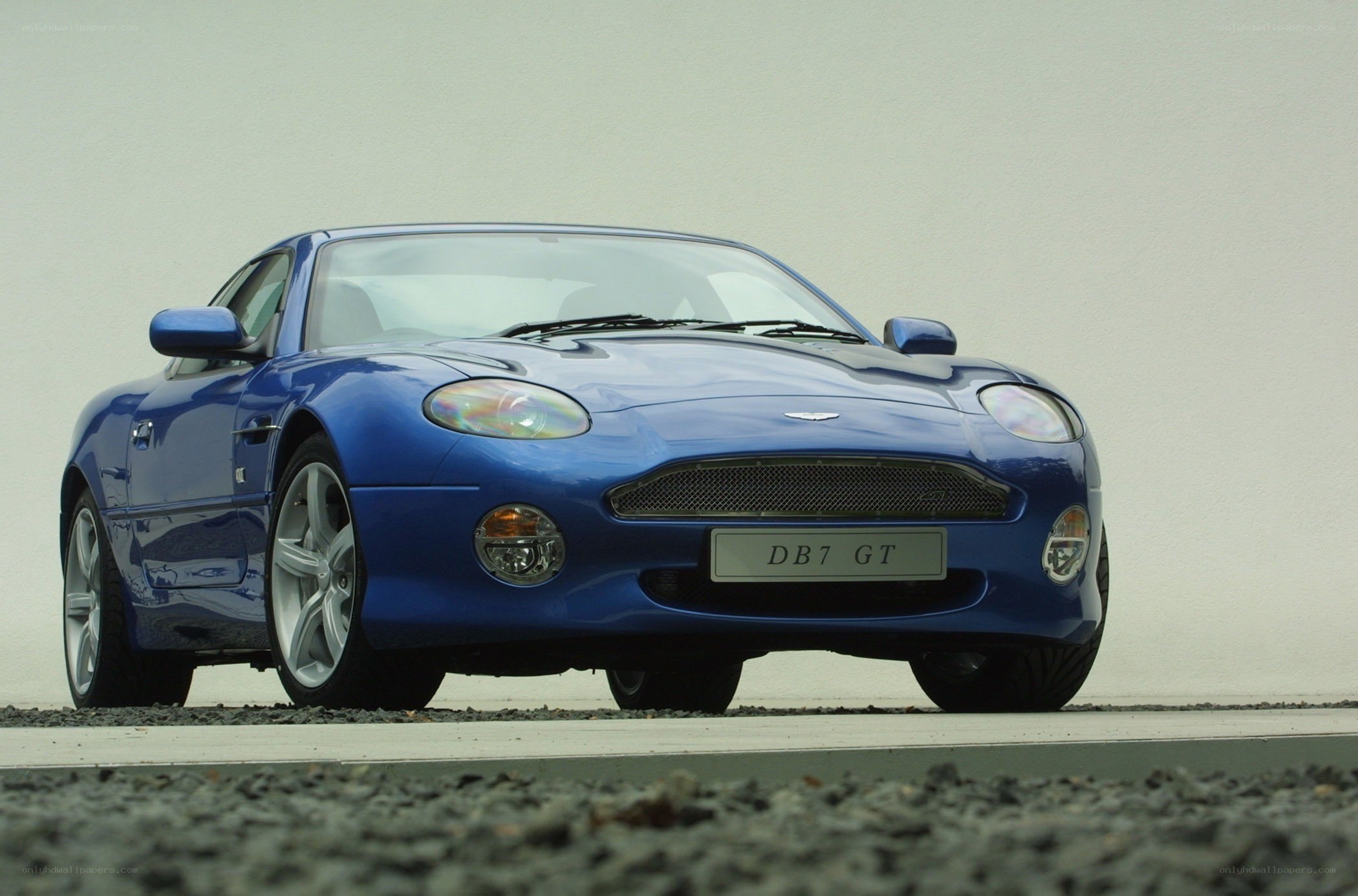 Blue Aston Martin DB7 GT