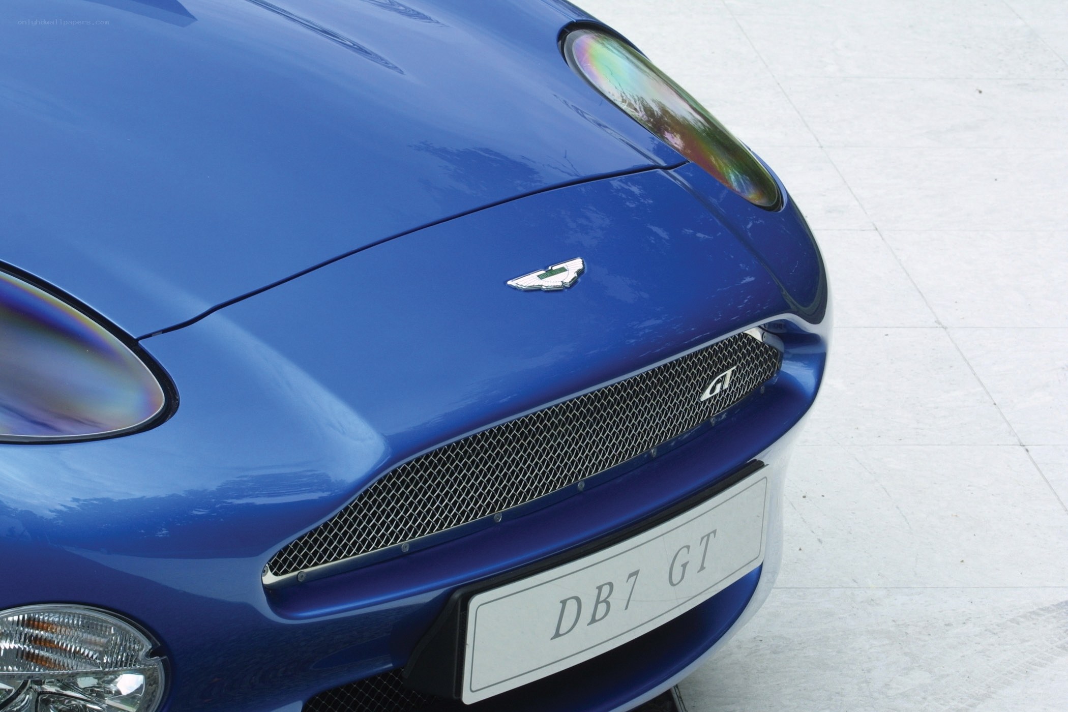 Blue Aston Martin DB7 GT