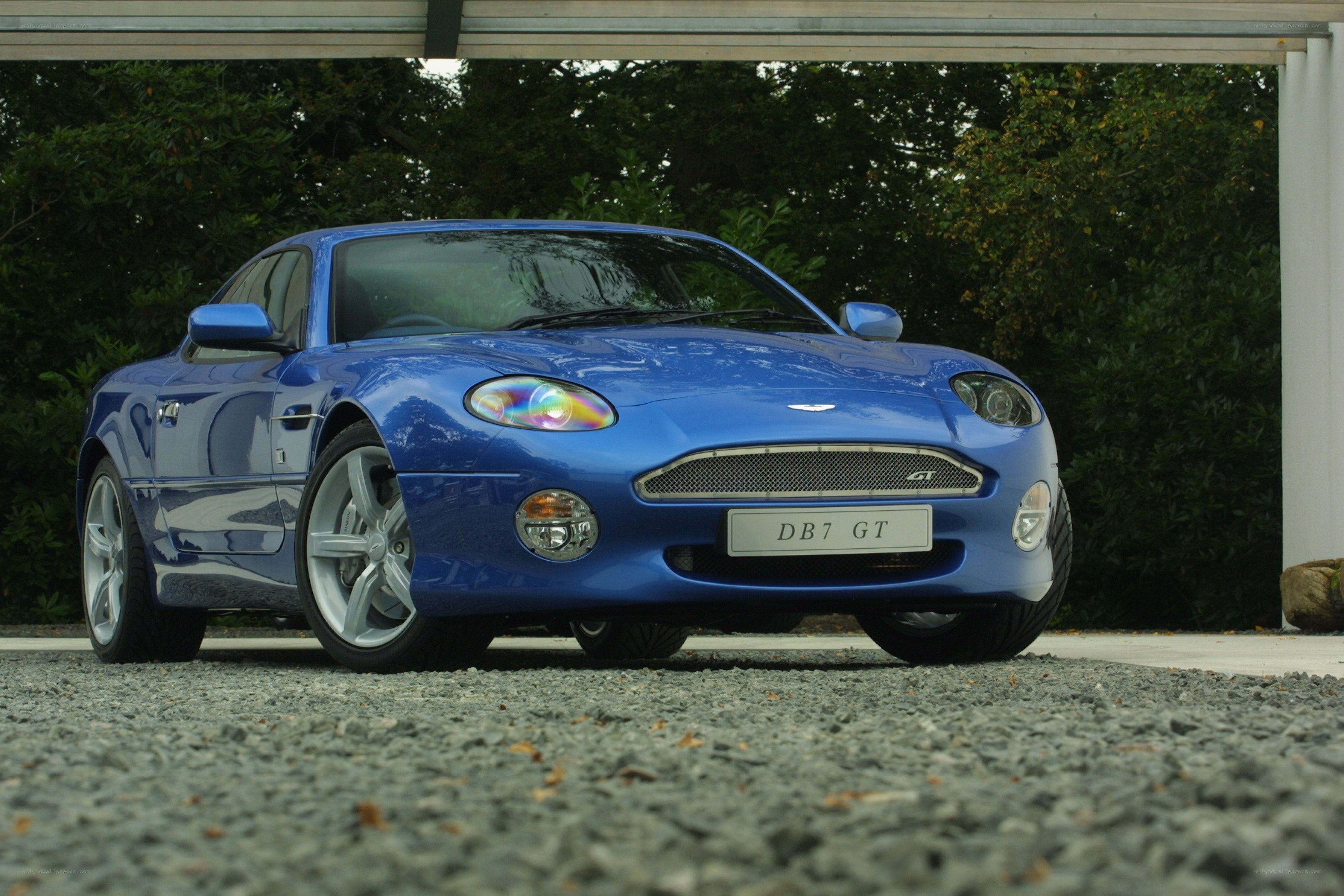Blue Aston Martin DB7 GT