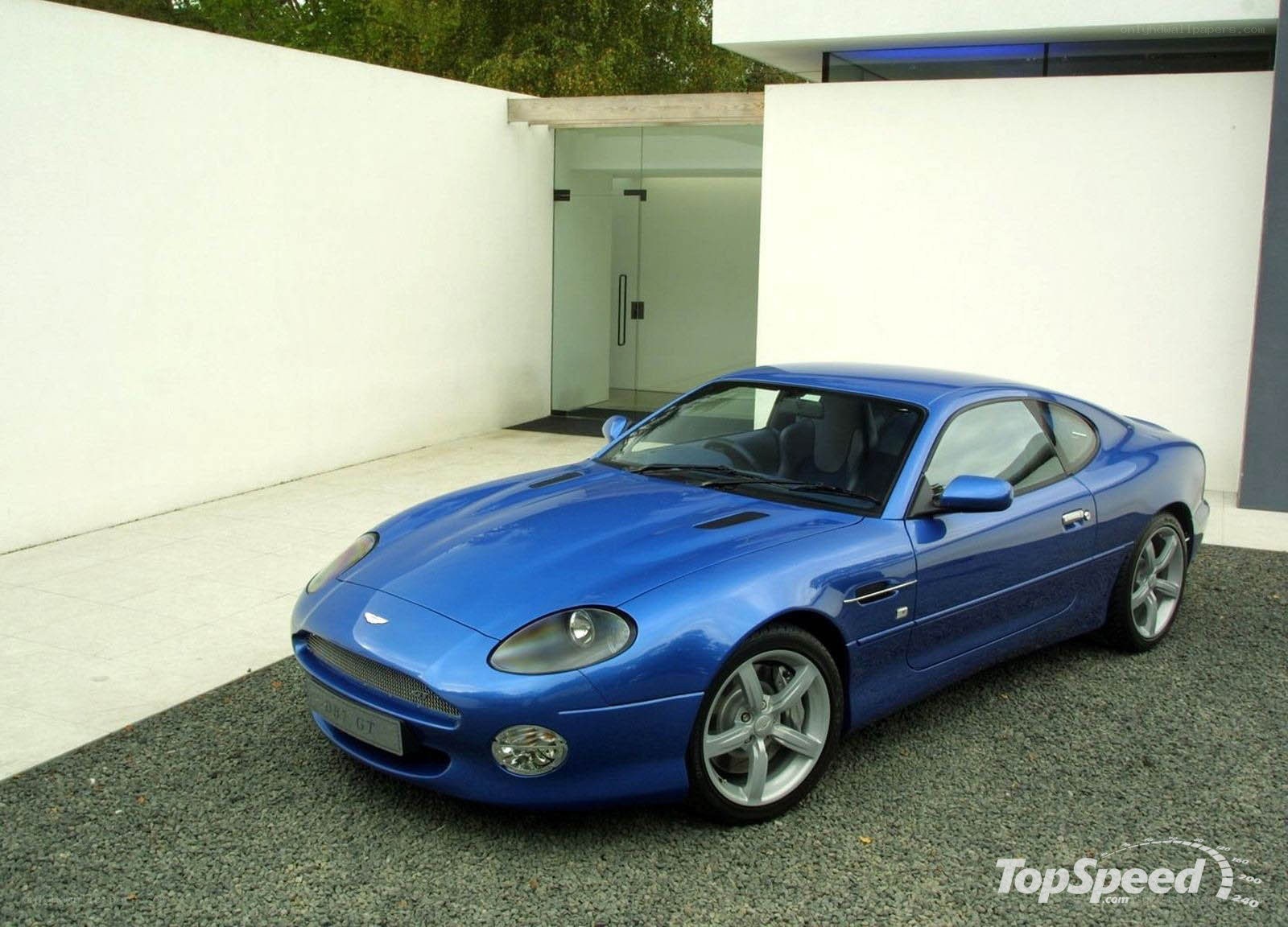Blue Aston Martin DB7 GT