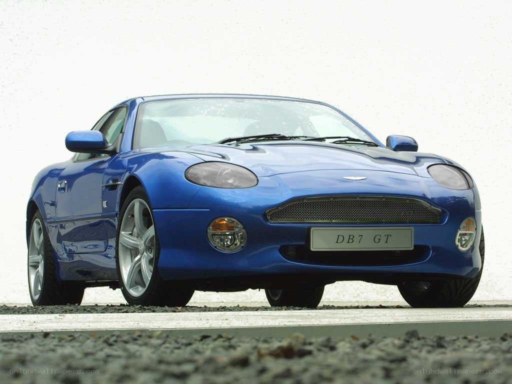 Blue Aston Martin DB7 GT