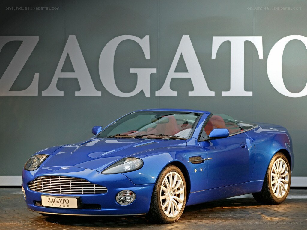 Blue Aston Martin DB9 Convertible