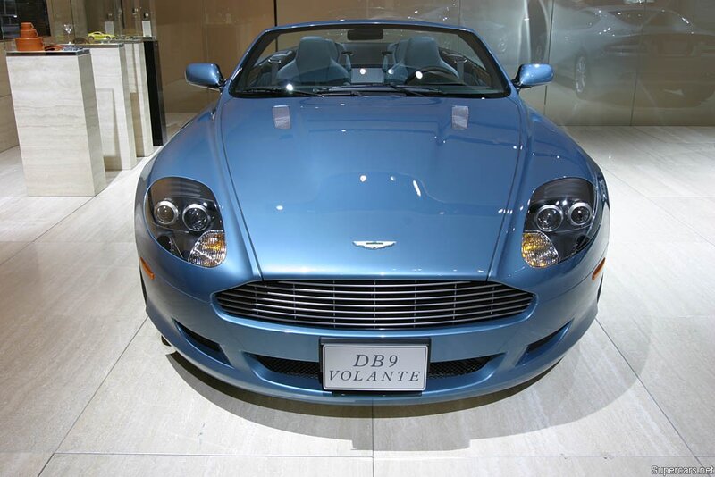 Blue Aston Martin DB9 Volante