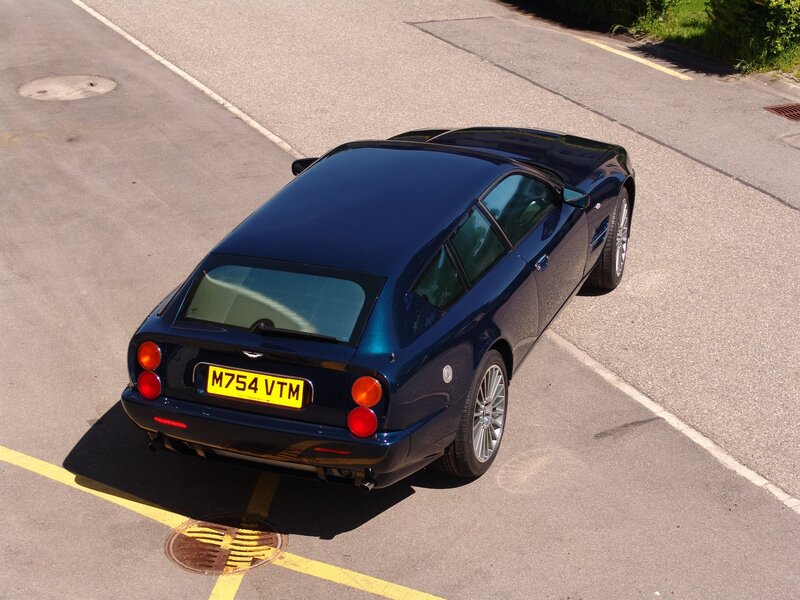 Blue Aston Martin shooting brake