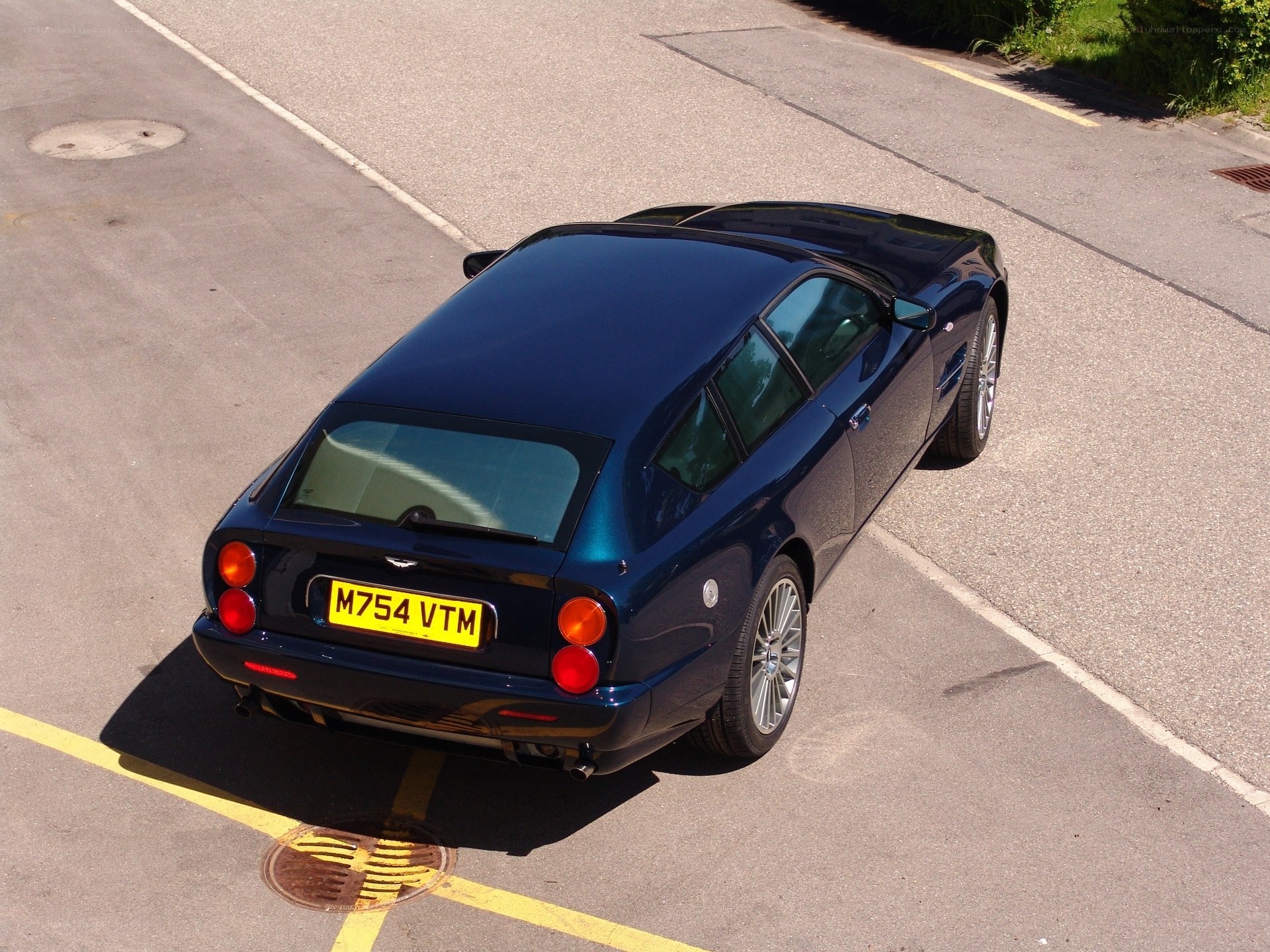Blue Aston Martin shooting brake