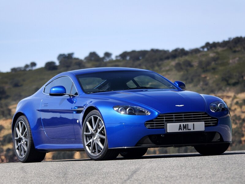 blue aston martin sports car