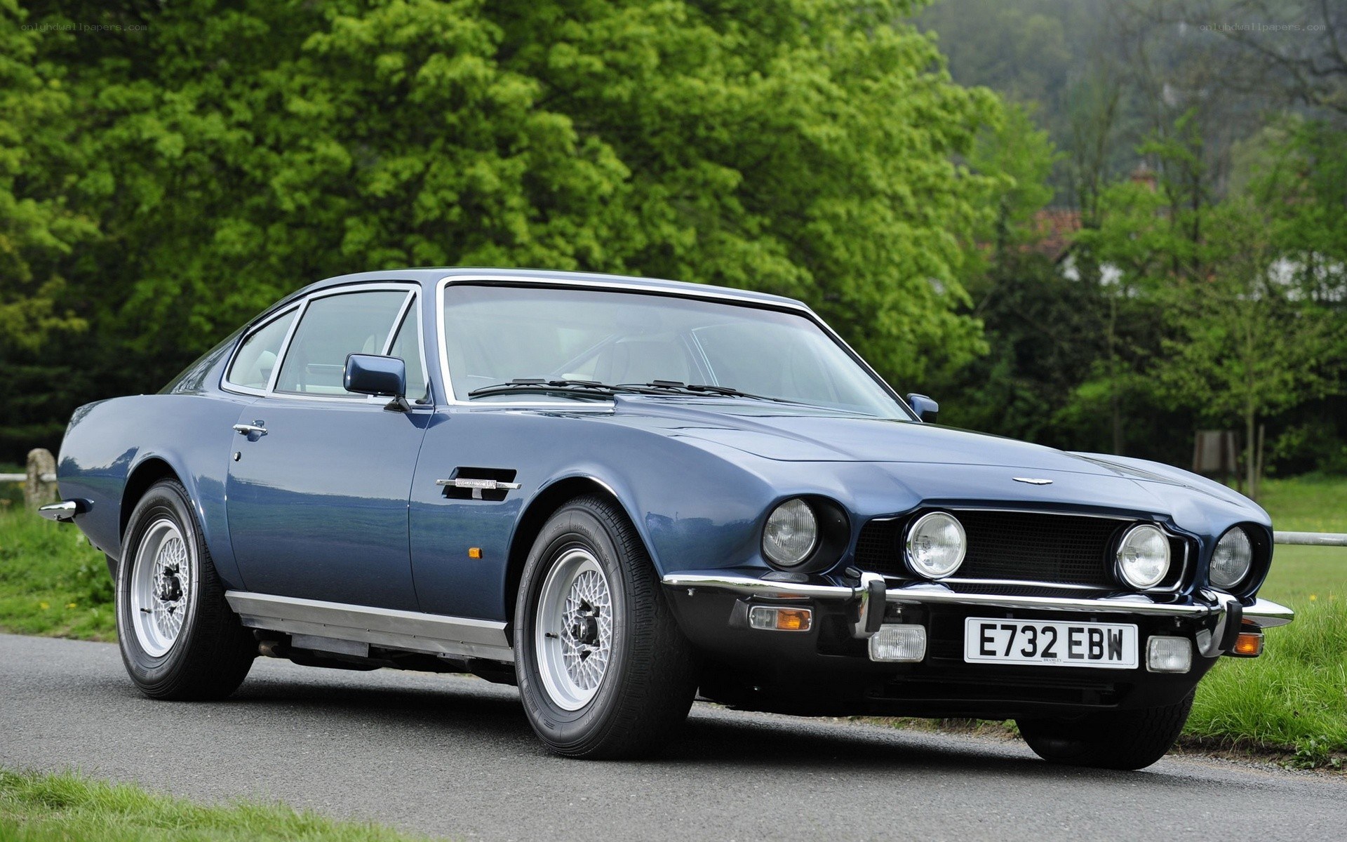 Blue Aston Martin V8