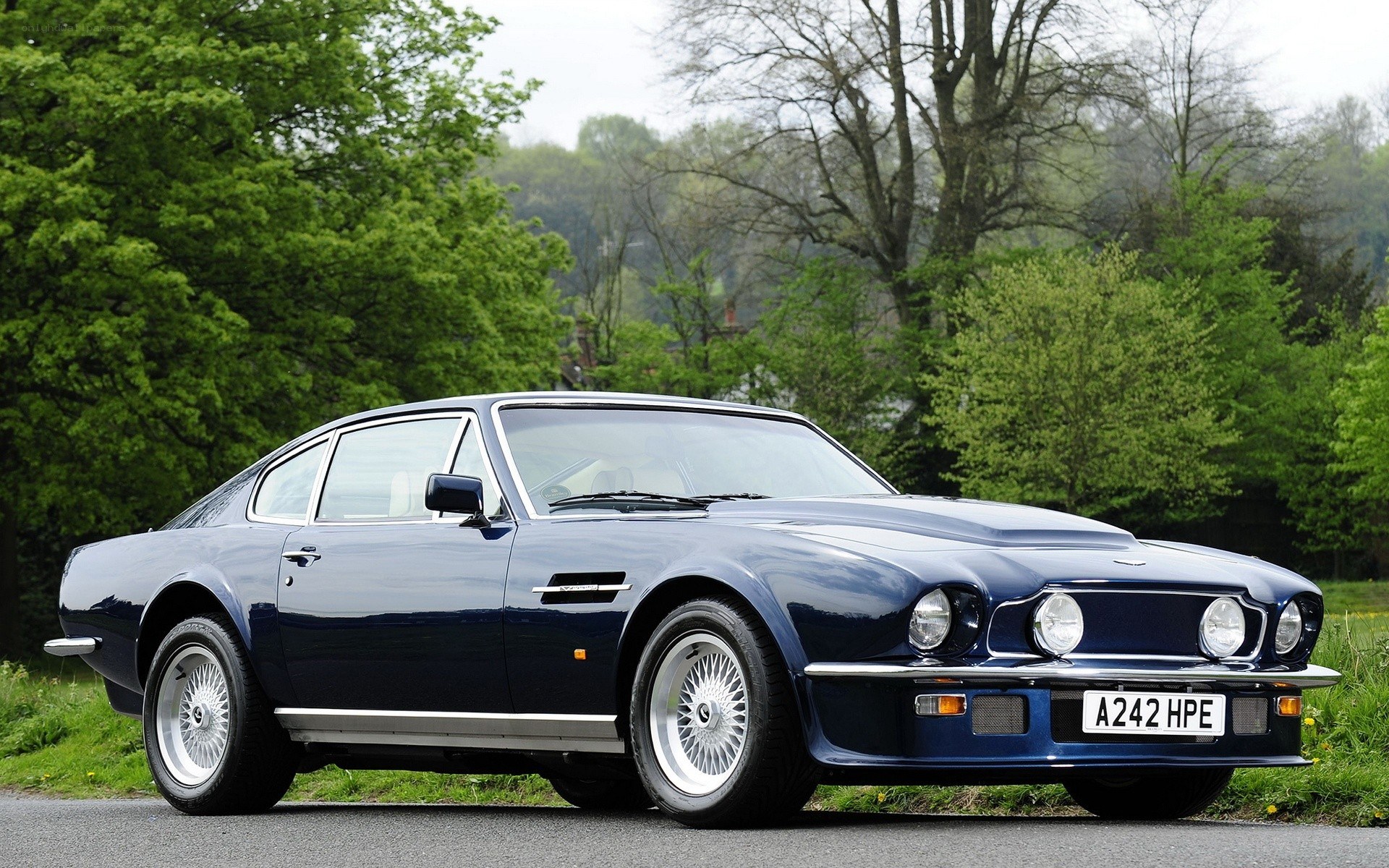 Blue Aston Martin V8