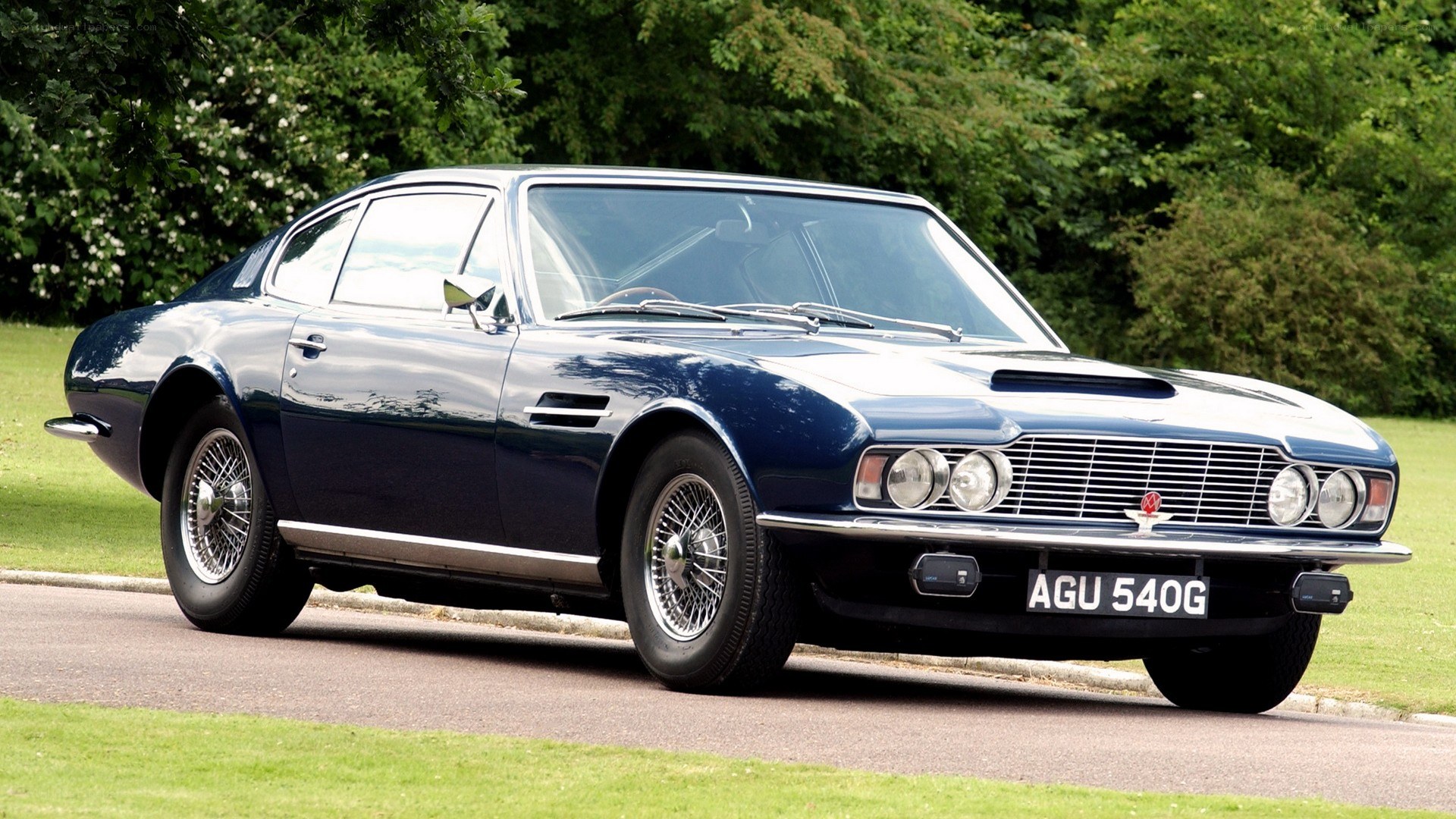 blue aston martin v8