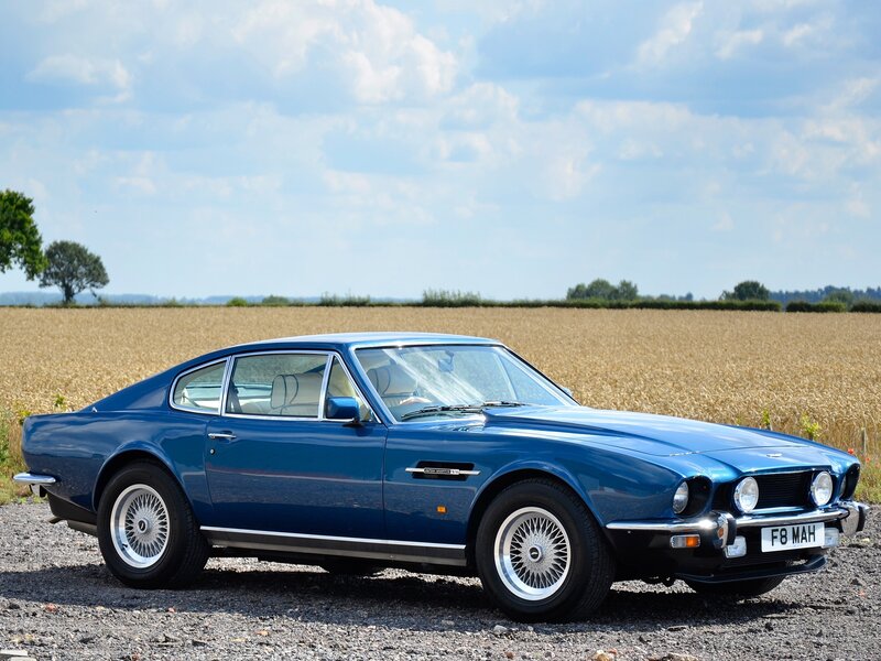 Blue Aston Martin V8