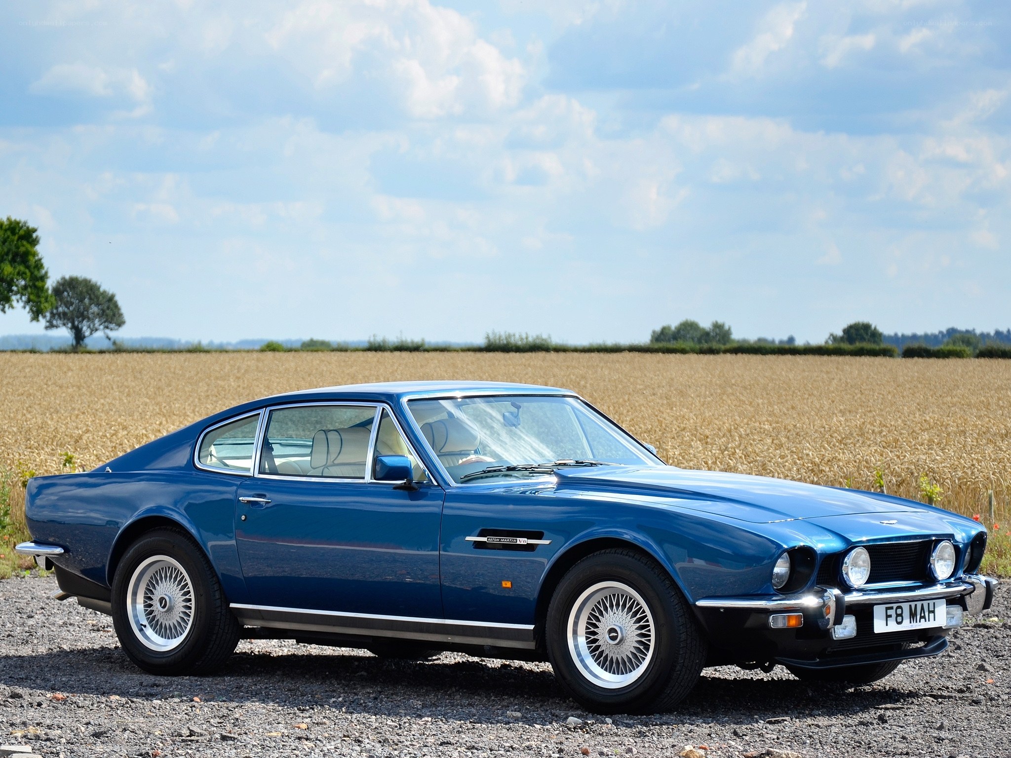 Blue Aston Martin V8