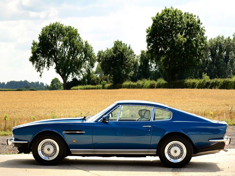 Blue Aston Martin V8