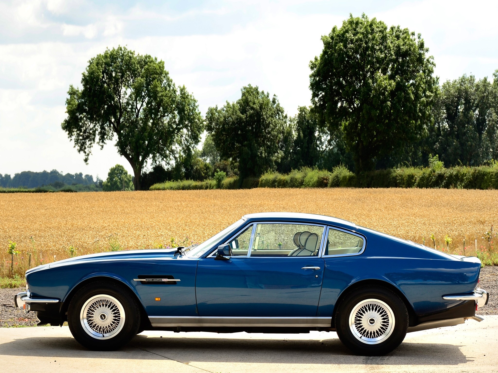 Blue Aston Martin V8