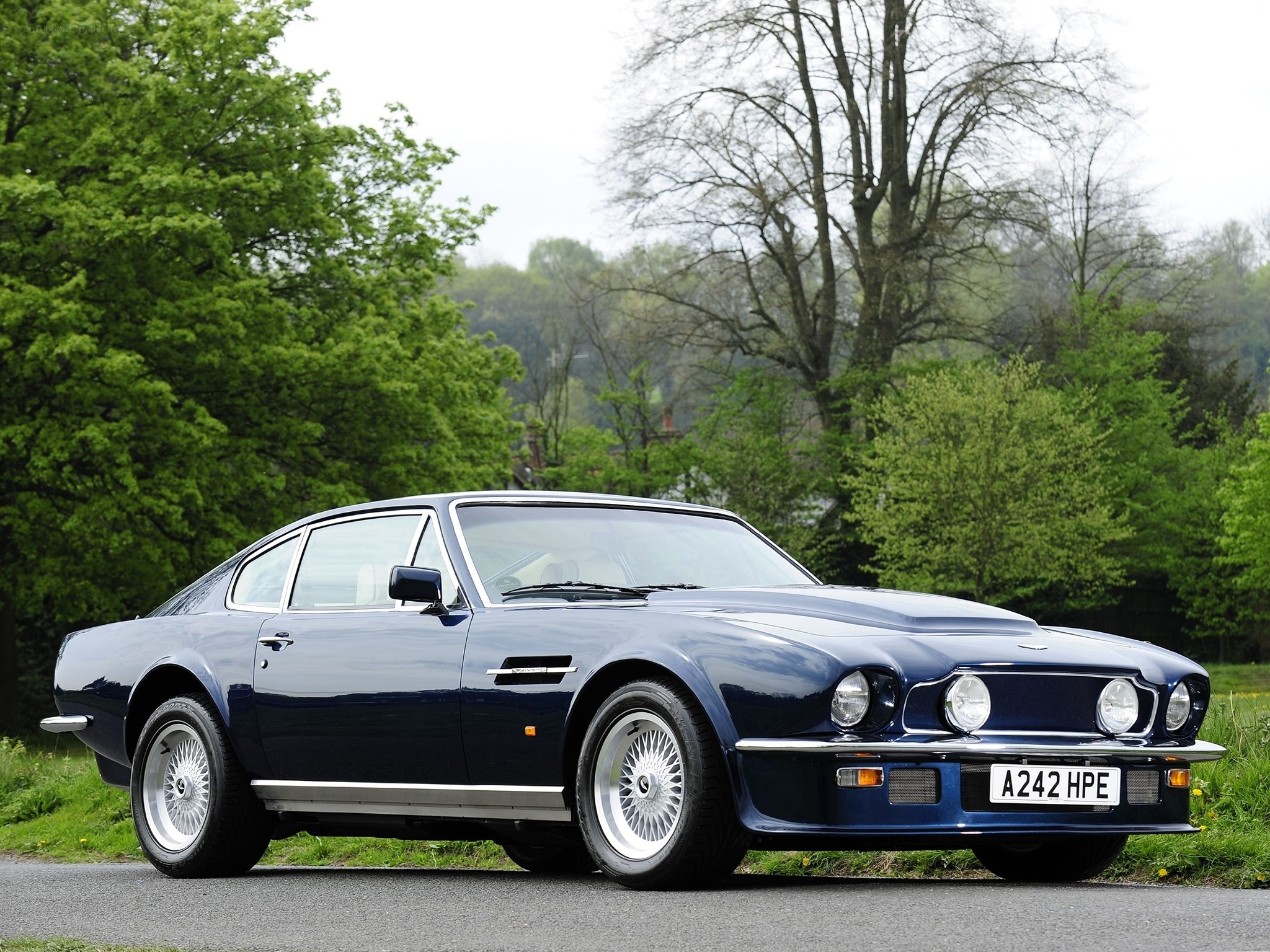 Blue Aston Martin V8
