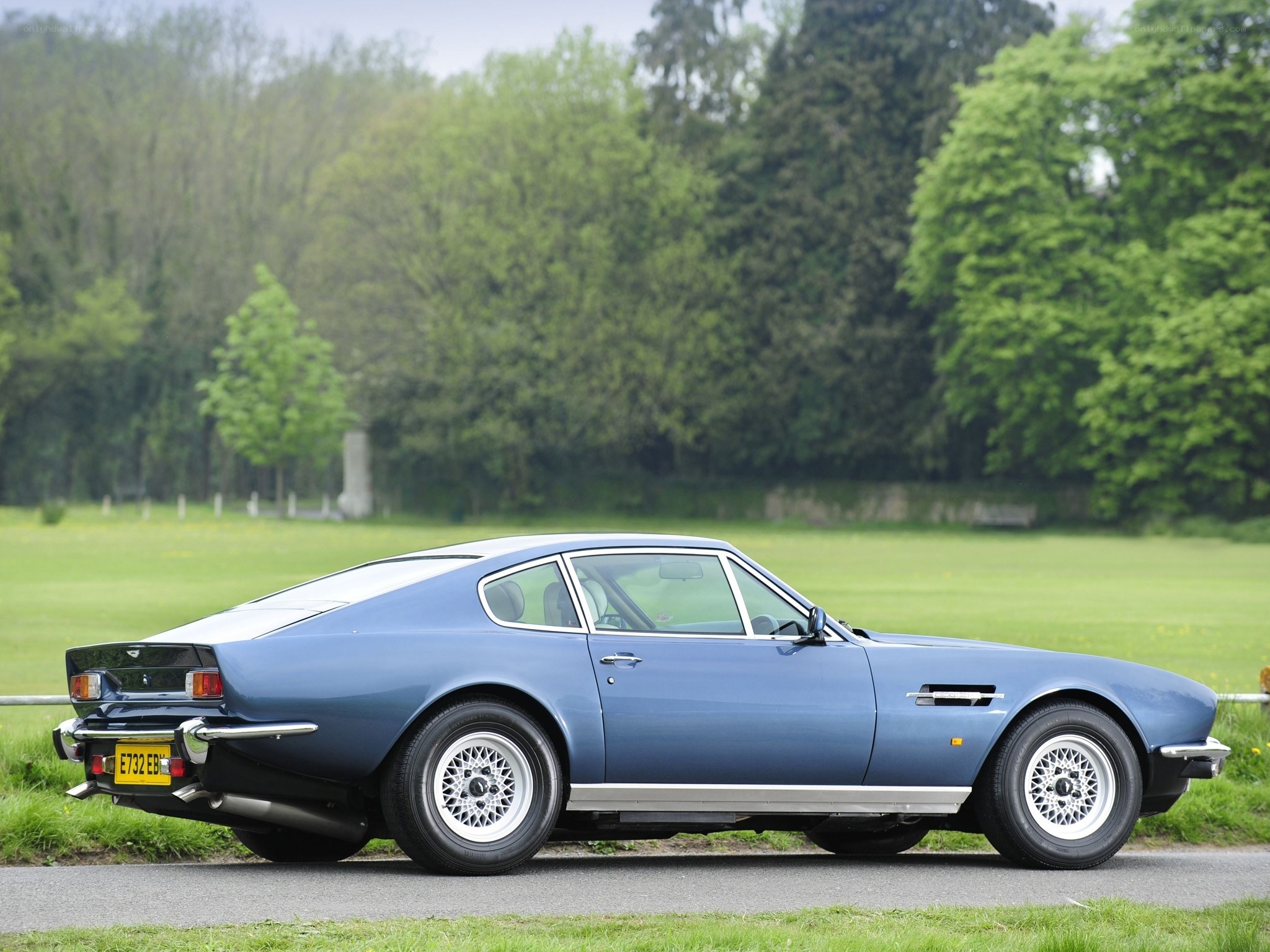 blue aston martin v8