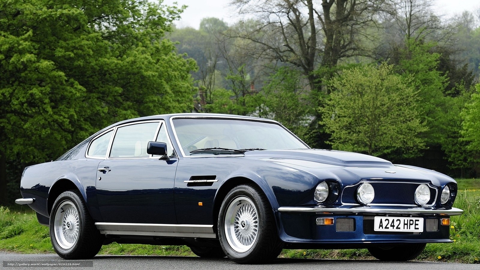 blue aston martin v8