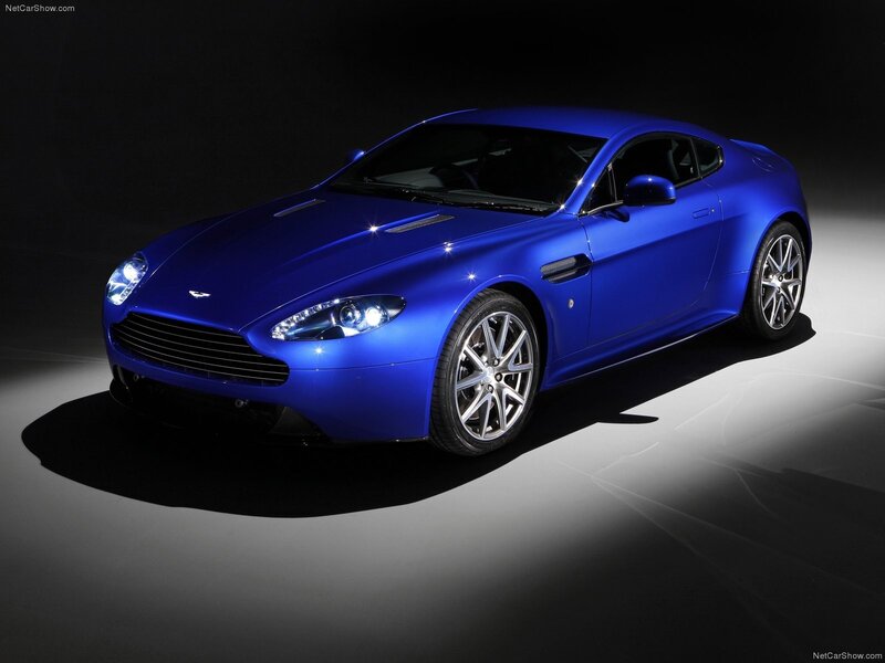 Blue Aston Martin V8 Coupe