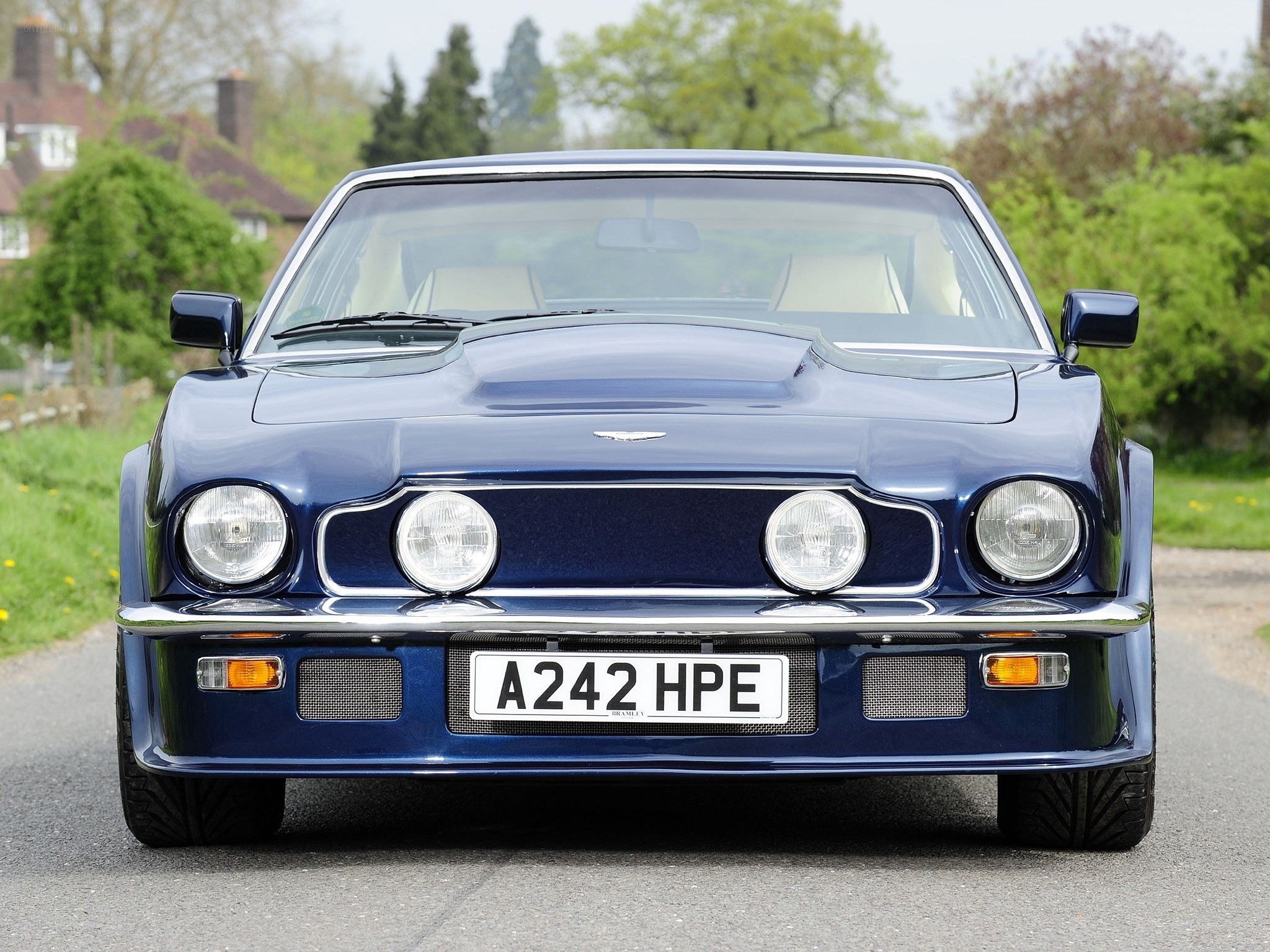 blue aston martin v8 vantage