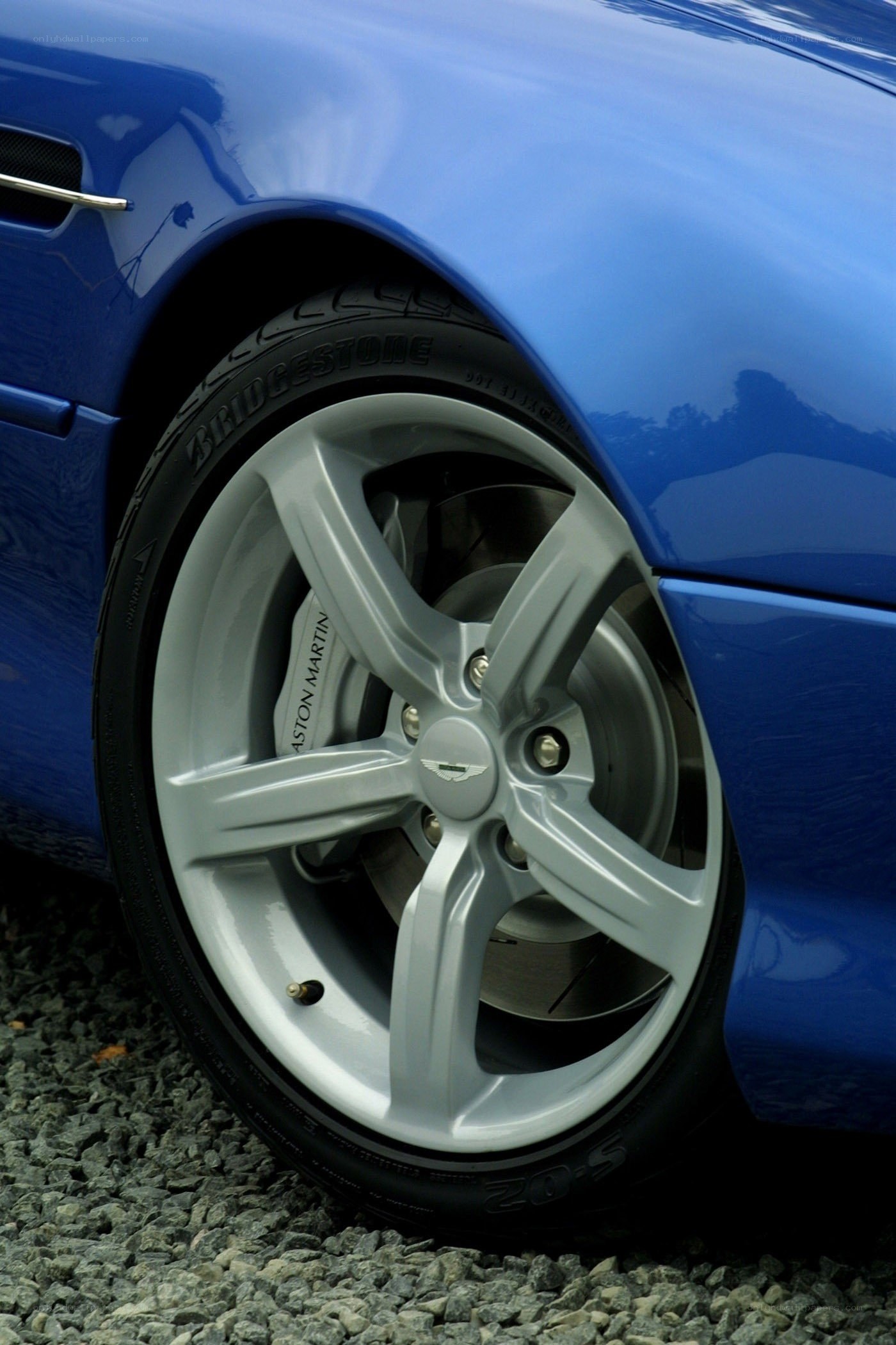 Blue Aston Martin wheel